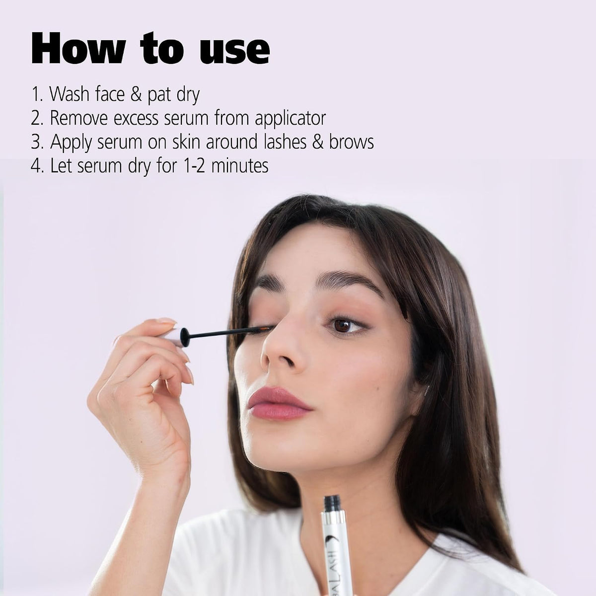 DABALASH Professional Eyelash & Eyebrow Growth Serum with Castor Oil – Promotes the Appearance of Naturally Longer, Fuller, Thicker & Stronger Lash + Brow Hair – 0.18 oz